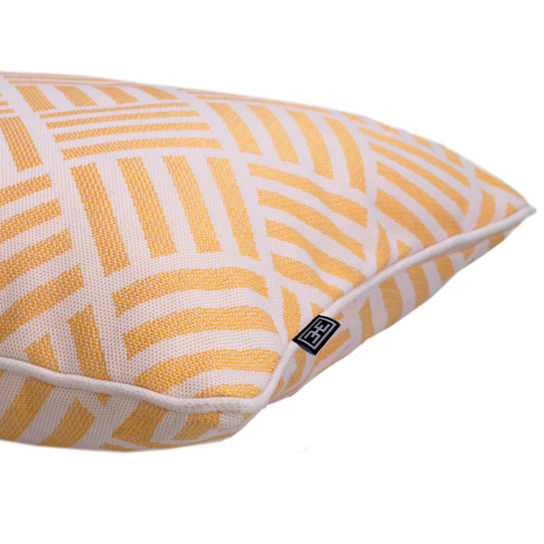 Cushion Sonel L yellow with white piping