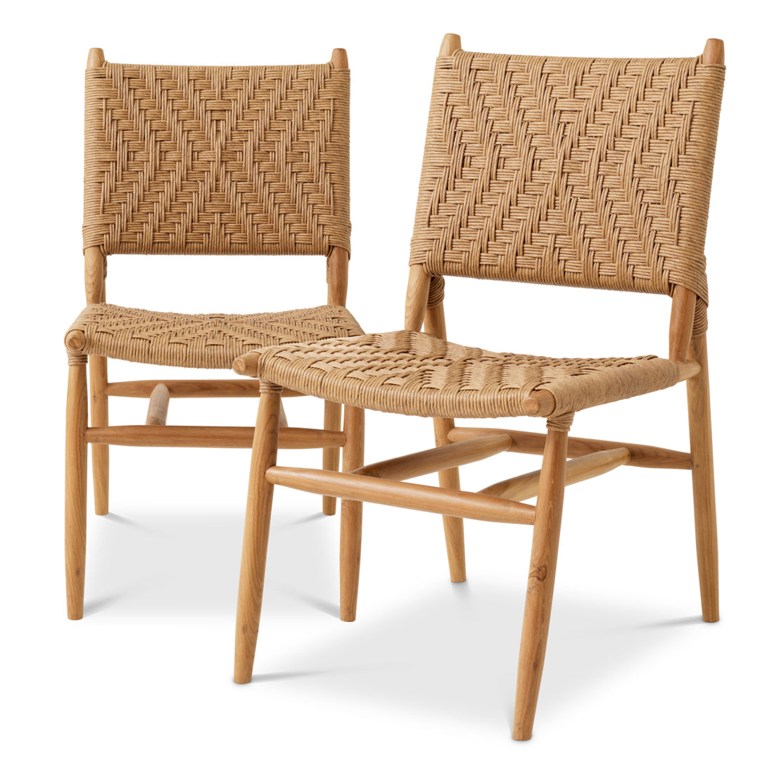 Outdoor Dining Chair Laroc natural teak set of 2