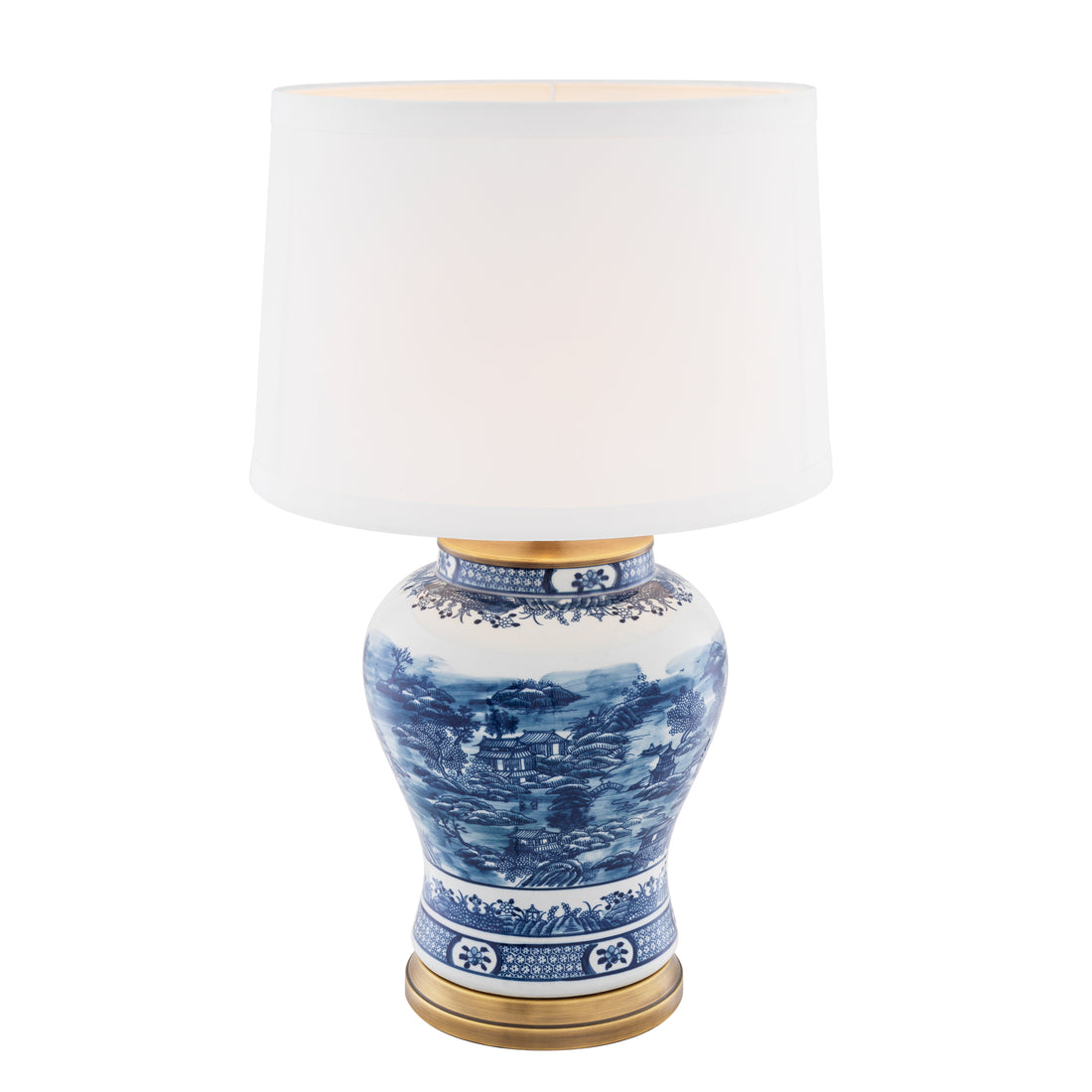 Lámpara de mesa azul chino