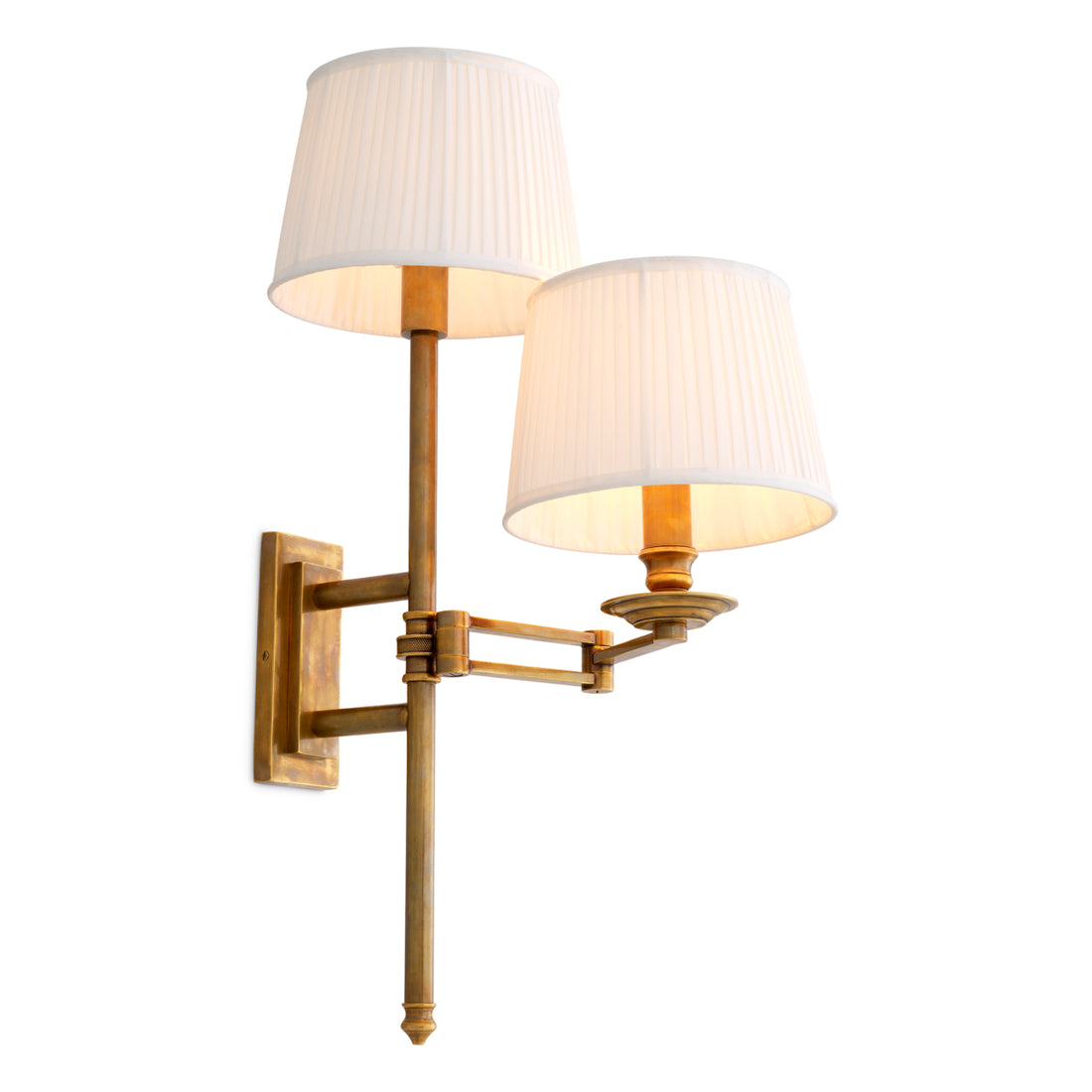 Wall Lamp Xeno Swing vintage brass finish incl shades