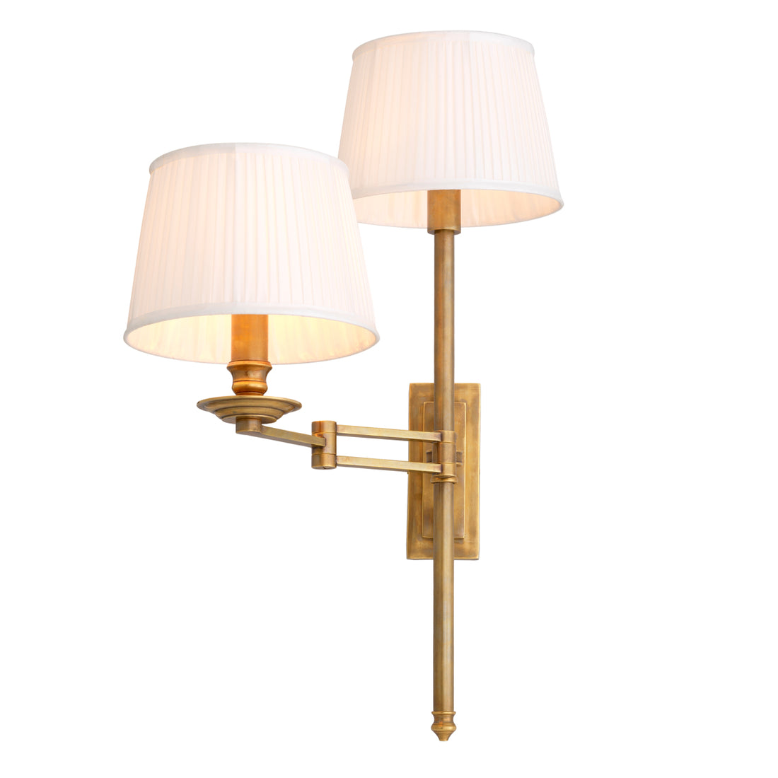 Wall Lamp Xeno Swing vintage brass finish incl shades