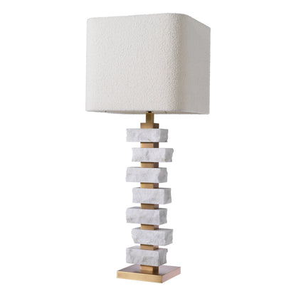 Table Lamp Amber L rough marble incl shade