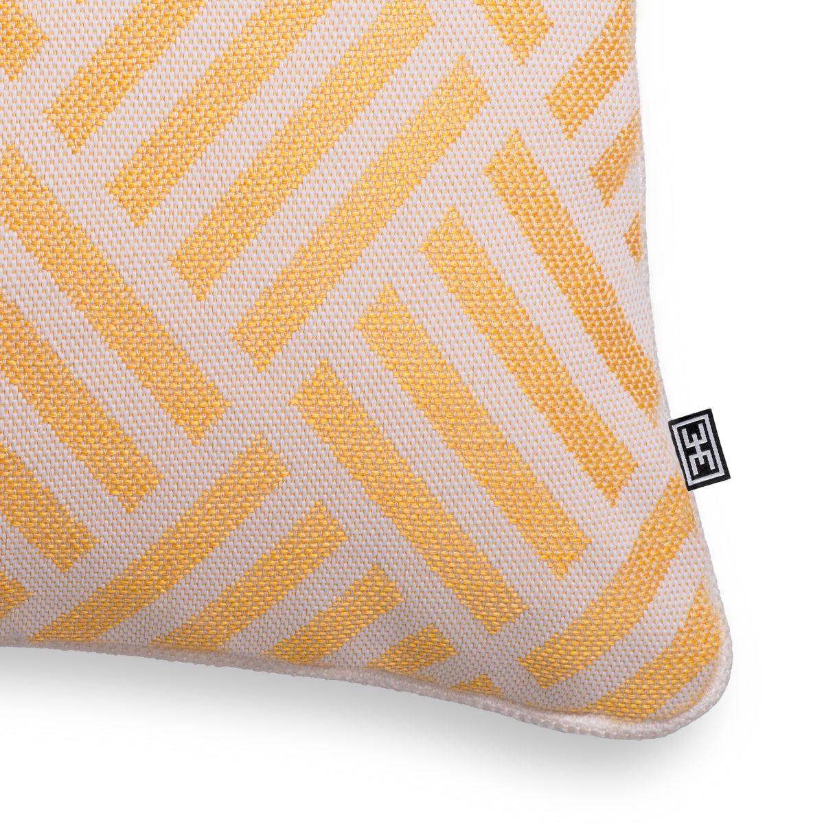 Cushion Sonel S yellow with white piping